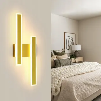 Nástěnné svítidlo Nástěnné svítidlo Comely zlaté, integrovaný LED zdroj 32 W