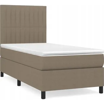Postel Kontinentální postel s matrací 203x80x118/128 cm, šedohnědá (taupe)