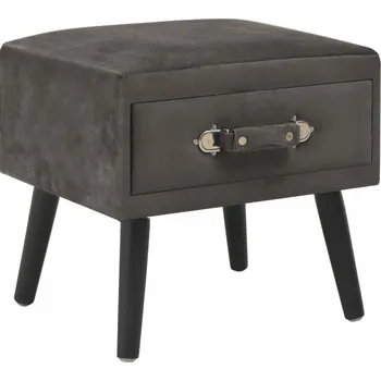 Noční stolek Noční stolek šedý sametový 40 x 35 x 40 cm se zásuvkou