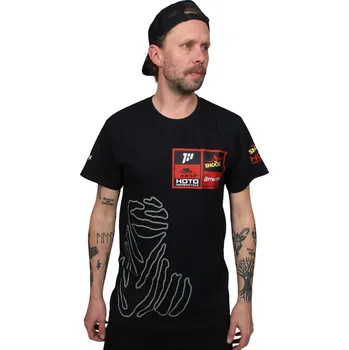 Pánské tričko Meatfly pánské tričko Dakar Moto Black | Černá | Velikost L | 100% bavlna