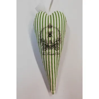 Látkové srdce č.1 zelený - The French Bee