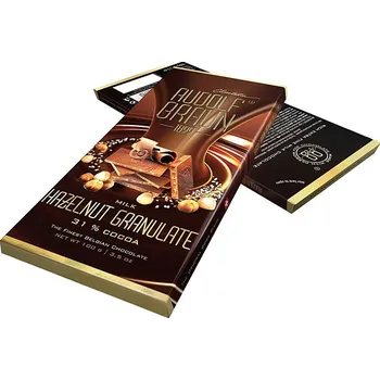 Čokoláda Rudolf Braun Belgická 31% mléčná čokoláda s kousky lískových ořechů 100g