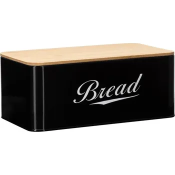 Chlebník s bambusovým víkem SPRINGOS KI0164 černý