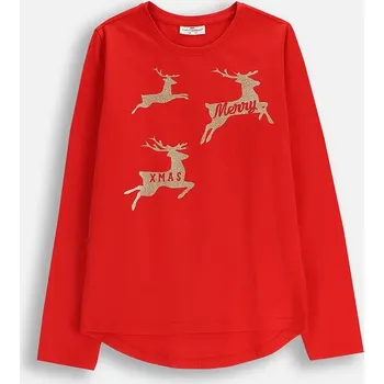 Chlapecké tričko Dětské bavlněné tričko s dlouhým rukávem Coccodrillo ZC5143106MER červená 33X, vel. 110