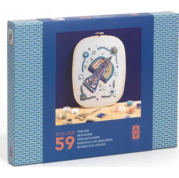 kreativní sada Kreativní sada pro vyšívání korálky, vyšívací rámeček a plátno Djeco Atelier 59