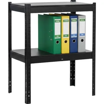 Dílenský regál Lakovaný celokovový regál Mamutex Standard 800x600x400 mm – 2 police, nosnost 240 kg, černý