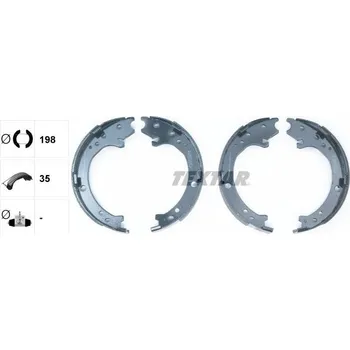 Brzdová čelist Sada brzdových čelistí, parkovací brzda TEXTAR 91072300