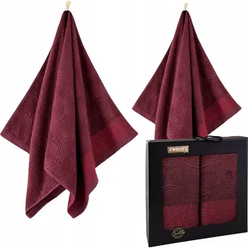 Ručník ZWOLTEX HOLOGRAM sada ručníků 2ks egyptská bavlna bordó 450g/m2 50x90 + 70x140