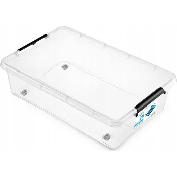 Úložný box Moxom Krabička na kolečkách s víkem, průhledný, 29 l