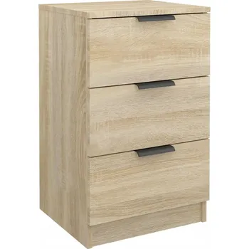 Noční stolek Noční stolek dub sonoma 40 x 36 x 65 cm se třemi zásuvkami