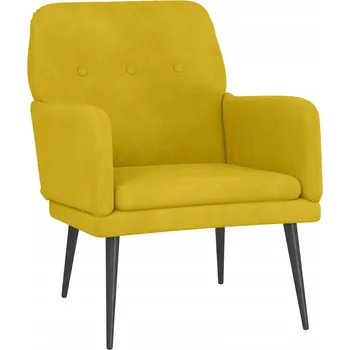Křeslo Relaxační křeslo žluté sametové 62 x 79 x 79 cm
