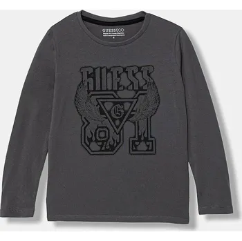 Dětské bavlněné tričko s dlouhým rukávem Guess L6RI00.K8HM4.PPY2 šedá 90X, vel. 122-125