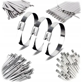 Stahovací páska 100x STAHovací PÁSKY KABELOVÉ ZIP PÁSKY STAHOVACÍ PÁSKY ODOLNÉ PEVNÉ 7,9x400 KOVOVÉ