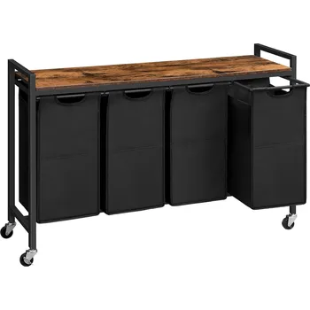 Koš na prádlo Koš na prádlo Vasagle Pietro 159 l hnědý/černý