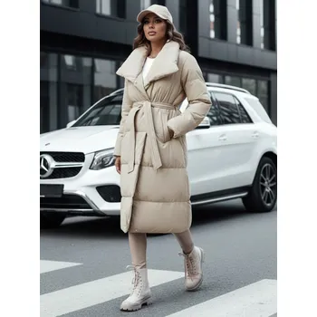 Dámská parka Dámský zimní kabát dlouhý Prošívaný FAVI TY4571 Barva: Béžová, Velikost: XL