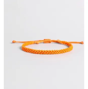 Náramek Pletený macrame náramek - ORANGE