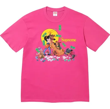 Pánská móda Supreme All Dogs Go To Heaven Tee Fuchsia Velikost: M