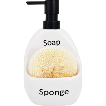 Dávkovač mýdla VASCO Dávkovač bílý s houbičkou 14.5x11.5x18/OD2818