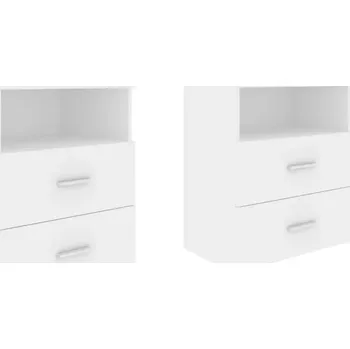 Noční stolek Bílý noční stolek se 2 zásuvkami, 50 x 32 x 60 cm