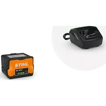 STIHL Starter set s akumulátorem AK 30 S a nabíječkou AL 101 (45200075902) (Pokud ještě nemáte vhodný akumulátor nebo nabíječku STIHL, můžete si práci výrazně usnadnit díky této praktické sadě, která obsahuje akumulátor STIHL AK 30 S a nabíječku STIHL AL)