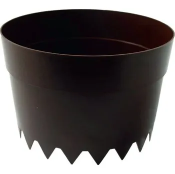 Květináč Zavlažovací květináč WATERFENCE, plast, hnědý, Ø 20 cm, SET, 10 ks