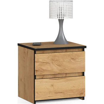 Noční stolek AKORD CL2 2SZ CLP 40 cm dub craft zlatý