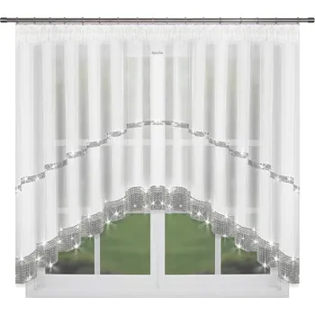 Záclona Fliying Hotová voálová záclona L236/4 bílá se zirkony 400x150 cm