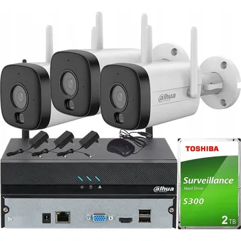 Bezpečnostní kamera Sada 3x WiFi kamera 5MPx Dahua IPC-HFW1539DTK1P-SW-PV s detekcí zvuku a 2TB úložištěm