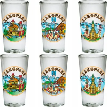 Sklenice Skleničky Zakopané 28 ml sada 6 ks Krupovky Tatry Giewont horal sklo