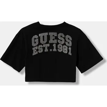 Dětská móda Dětské bavlněné tričko Guess J6RI13.K8HM4.PPY2 černá 99X, vel. 167