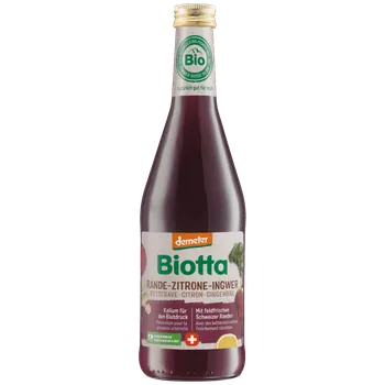 Biotta Červená řepa Citrón Zázvor demeter 500 ml zeleninová šťáva