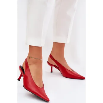 Dámské lodičky Dámské lodičky s otevřenou patou SQC-221 Červená - GIVANA červená 38