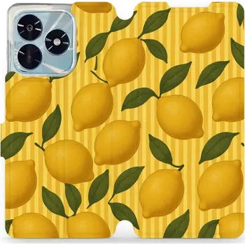 Pouzdro na mobilní telefon Flipové pouzdro Mobiwear - Honor X5c Plus - VP81S Citrony (Knížkové flip pouzdro, obal, kryt na mobil Honor X5c Plus - VP81S Citrony, materiál Umělá kůže + TPU - ochrana 360°, stojánek, silikonová vanička, magnetické zavírání)