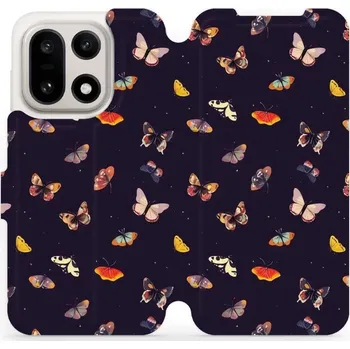 Pouzdro na mobilní telefon Flipové pouzdro Mobiwear - OnePlus 15 - VP78S Barevní motýlci (Knížkové flip pouzdro, obal, kryt na mobil OnePlus 15 - VP78S Barevní motýlci, materiál Umělá kůže + TPU - ochrana 360°, stojánek, silikonová vanička, magnetické zavírání)