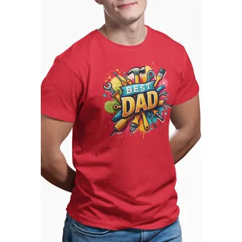 Pánské tričko Tričko pánské-Best Dad Tools 3XL červené