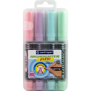 Zvýrazňovač CENTROPEN ZVÝRAZŇOVAČ HIGHLIGHTER FLEXI 8542 SOFT 4 637005