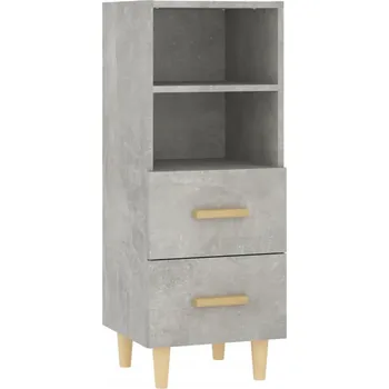 Komoda Komoda šedo-betonová 34,5 x 34 x 90 cm se 2 zásuvkami a 2 policemi
