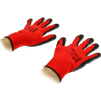 Pracovní rukavice Ochranné rukavice GEKO r.9 /RED Nitryl/(12/300)