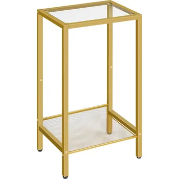 Konferenční stolek Odkládací stolek Vasagle Lamosa 37 cm čirý/zlatý