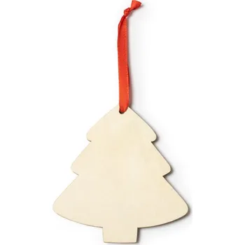 Vánoční ozdoba Dřevěná Vánoční Ozdoba - Elegantní Hvězda a Stromeček se Stuhou