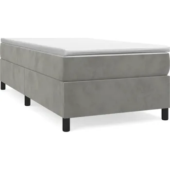 Postel Kontinentální postel s matrací 203x80 cm světle šedá, sametová