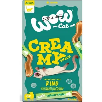 Pamlsek pro kočku WOW CAT Creamy Snack Rind - Krémová svačinka s hovězím masem 5x15g