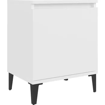 Noční stolek Noční stolek bílý 40 x 30 x 50 cm s kovovými nožkami
