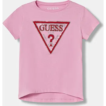 Dětská móda Dětské tričko Guess K6RI10.K6YW4.PPY2 růžová 30X, vel. 113-118
