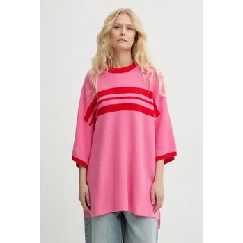 Dámský svetr Svetr s příměsí vlny American Vintage DAM18H růžová 30A, vel. ONE SIZE