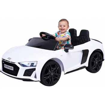 Dětské elektrovozidlo Dětské elektrické autíčko Audi R8 Spyder policie, Barva: Bílá