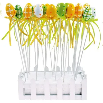 Velikonoční dekorace Vajíčko dřevěné zápich 3 cm + špejle