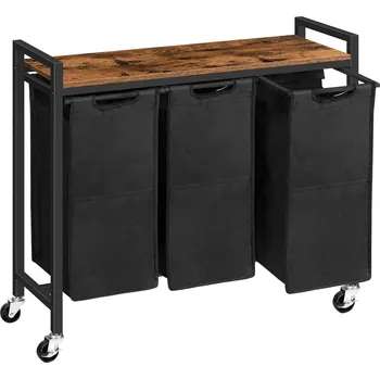 Koš na prádlo Koš na prádlo Vasagle Pietro 119 l hnědý/černý