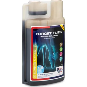 Kosmetika pro koně Equine America Forget Flies přírodní výživa pro koně proti obtížnému hmyzu dávkovač 1 l