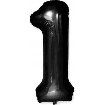Balónek Fóliový balónek Číslice 1 Černá Černý k narozeninám 100 cm